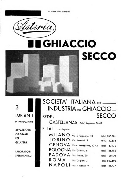 Rivista del freddo periodico mensile illustrato tecnico, scientifico, economico, commerciale