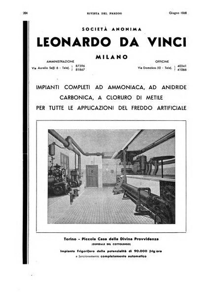 Rivista del freddo periodico mensile illustrato tecnico, scientifico, economico, commerciale