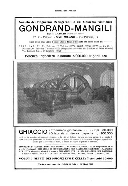 Rivista del freddo periodico mensile illustrato tecnico, scientifico, economico, commerciale