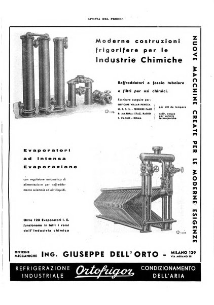 Rivista del freddo periodico mensile illustrato tecnico, scientifico, economico, commerciale