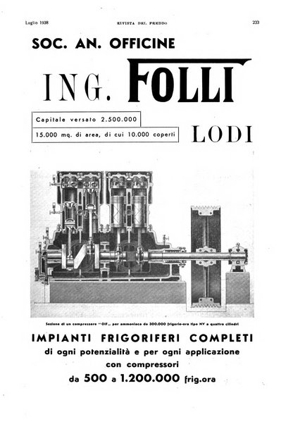 Rivista del freddo periodico mensile illustrato tecnico, scientifico, economico, commerciale