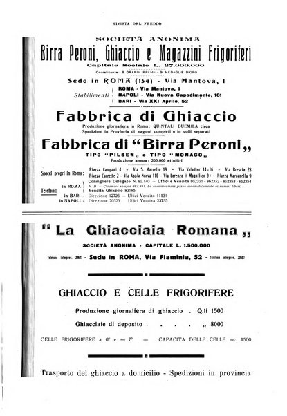 Rivista del freddo periodico mensile illustrato tecnico, scientifico, economico, commerciale