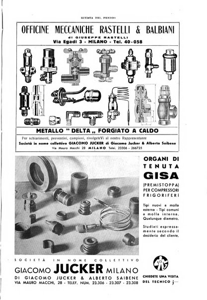 Rivista del freddo periodico mensile illustrato tecnico, scientifico, economico, commerciale