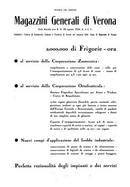 Rivista del freddo periodico mensile illustrato tecnico, scientifico, economico, commerciale