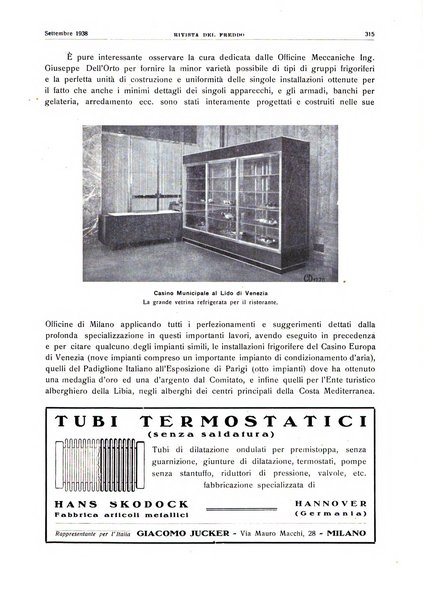 Rivista del freddo periodico mensile illustrato tecnico, scientifico, economico, commerciale