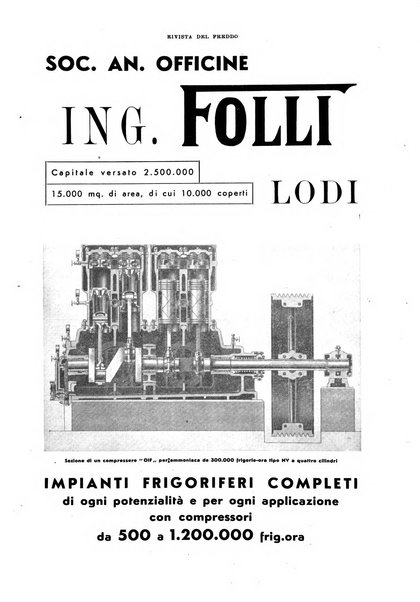 Rivista del freddo periodico mensile illustrato tecnico, scientifico, economico, commerciale