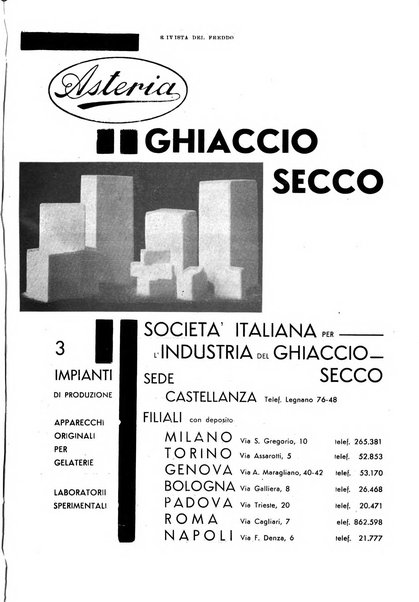 Rivista del freddo periodico mensile illustrato tecnico, scientifico, economico, commerciale