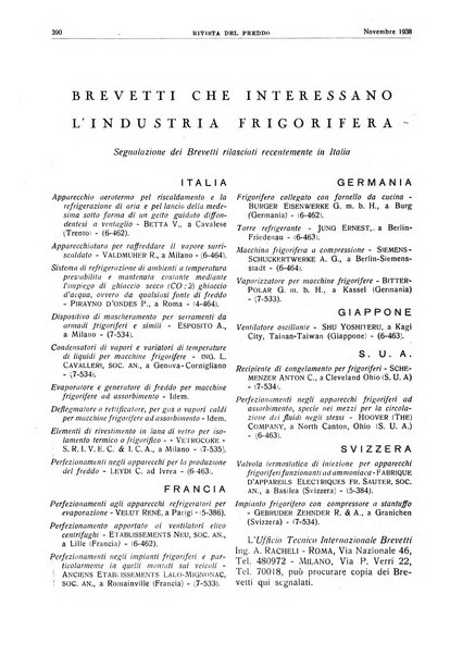 Rivista del freddo periodico mensile illustrato tecnico, scientifico, economico, commerciale