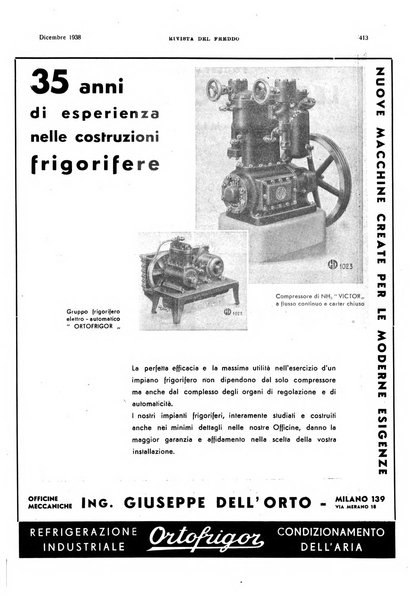 Rivista del freddo periodico mensile illustrato tecnico, scientifico, economico, commerciale