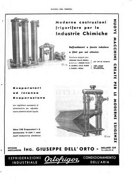 Rivista del freddo periodico mensile illustrato tecnico, scientifico, economico, commerciale