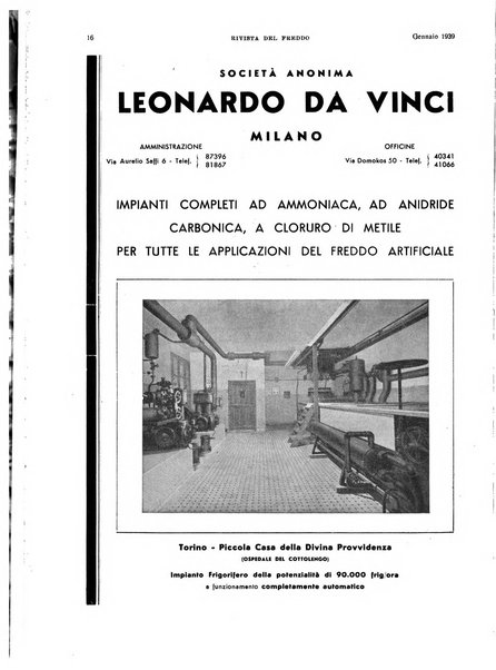 Rivista del freddo periodico mensile illustrato tecnico, scientifico, economico, commerciale