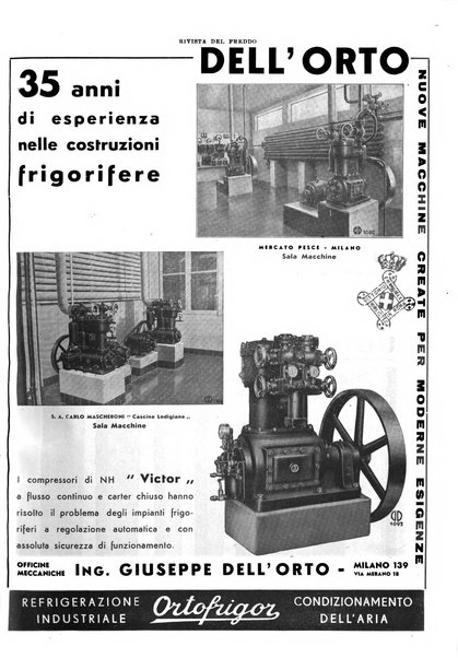 Rivista del freddo periodico mensile illustrato tecnico, scientifico, economico, commerciale