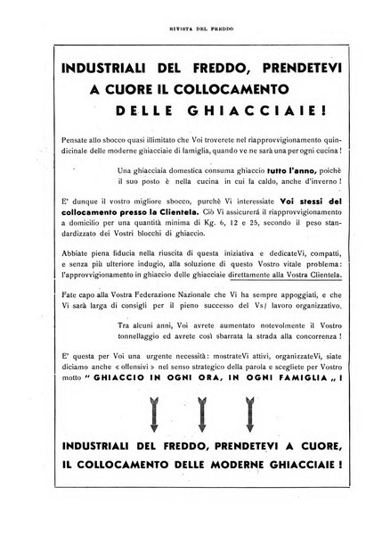 Rivista del freddo periodico mensile illustrato tecnico, scientifico, economico, commerciale