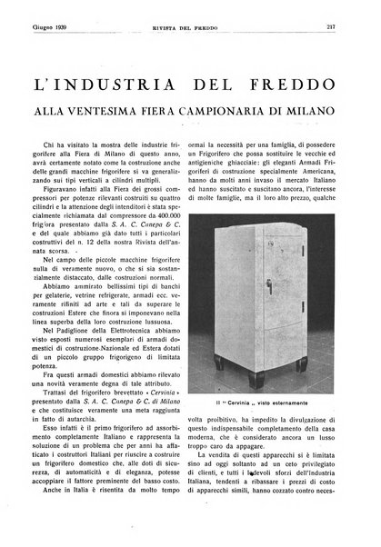 Rivista del freddo periodico mensile illustrato tecnico, scientifico, economico, commerciale