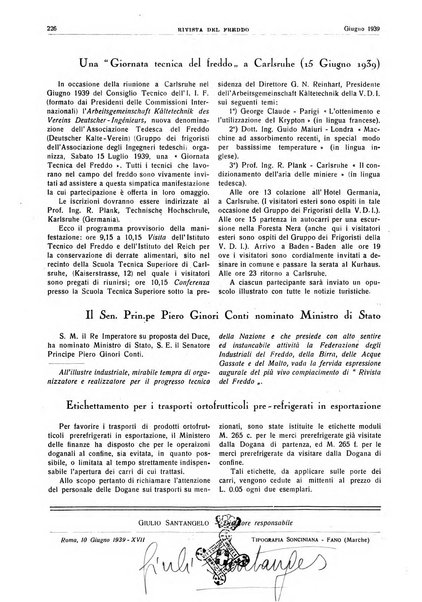 Rivista del freddo periodico mensile illustrato tecnico, scientifico, economico, commerciale