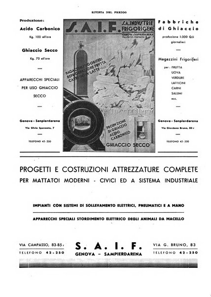 Rivista del freddo periodico mensile illustrato tecnico, scientifico, economico, commerciale