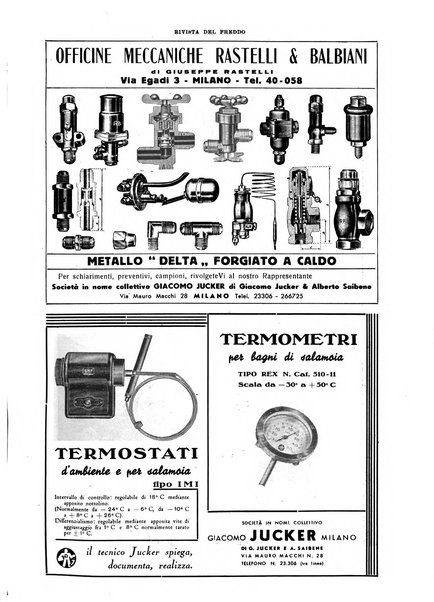 Rivista del freddo periodico mensile illustrato tecnico, scientifico, economico, commerciale