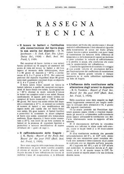 Rivista del freddo periodico mensile illustrato tecnico, scientifico, economico, commerciale