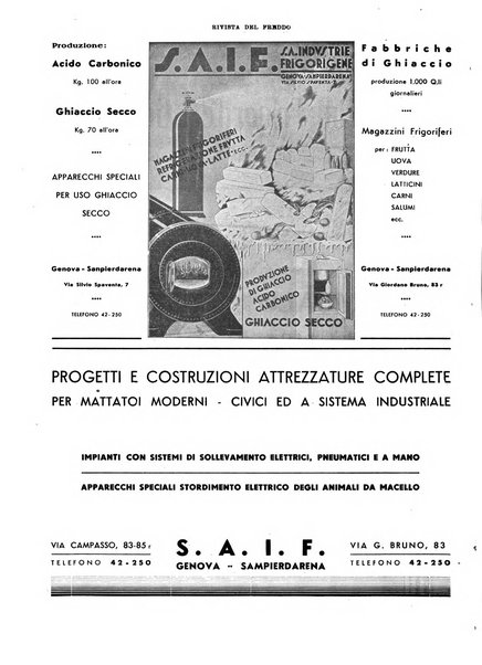 Rivista del freddo periodico mensile illustrato tecnico, scientifico, economico, commerciale