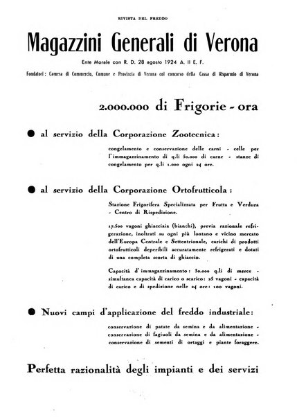 Rivista del freddo periodico mensile illustrato tecnico, scientifico, economico, commerciale