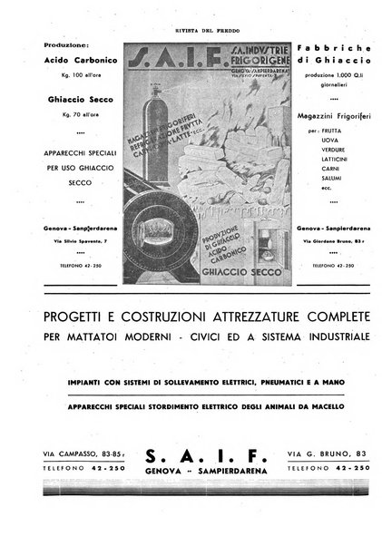 Rivista del freddo periodico mensile illustrato tecnico, scientifico, economico, commerciale