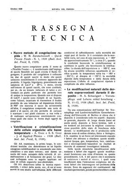 Rivista del freddo periodico mensile illustrato tecnico, scientifico, economico, commerciale