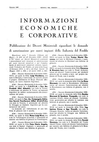 Rivista del freddo periodico mensile illustrato tecnico, scientifico, economico, commerciale