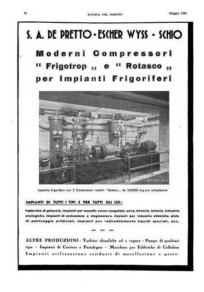 Rivista del freddo periodico mensile illustrato tecnico, scientifico, economico, commerciale