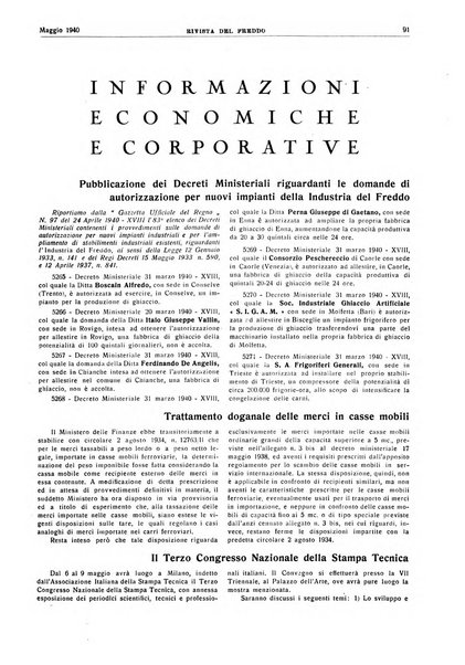 Rivista del freddo periodico mensile illustrato tecnico, scientifico, economico, commerciale