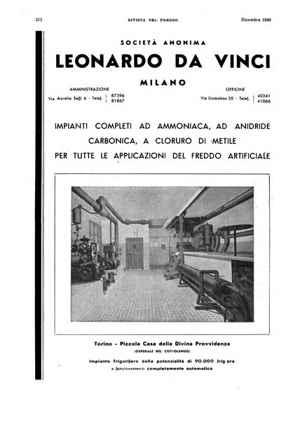 Rivista del freddo periodico mensile illustrato tecnico, scientifico, economico, commerciale