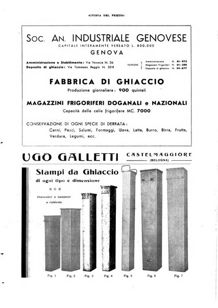 Rivista del freddo periodico mensile illustrato tecnico, scientifico, economico, commerciale