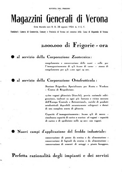 Rivista del freddo periodico mensile illustrato tecnico, scientifico, economico, commerciale