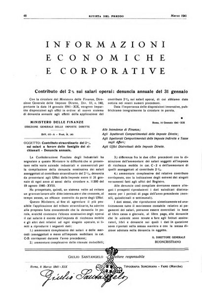 Rivista del freddo periodico mensile illustrato tecnico, scientifico, economico, commerciale