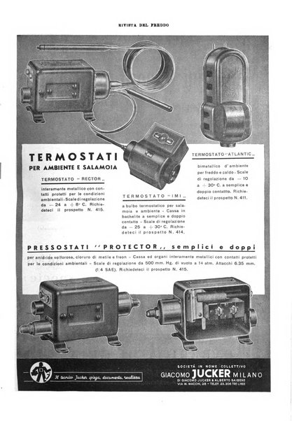 Rivista del freddo periodico mensile illustrato tecnico, scientifico, economico, commerciale