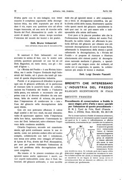 Rivista del freddo periodico mensile illustrato tecnico, scientifico, economico, commerciale