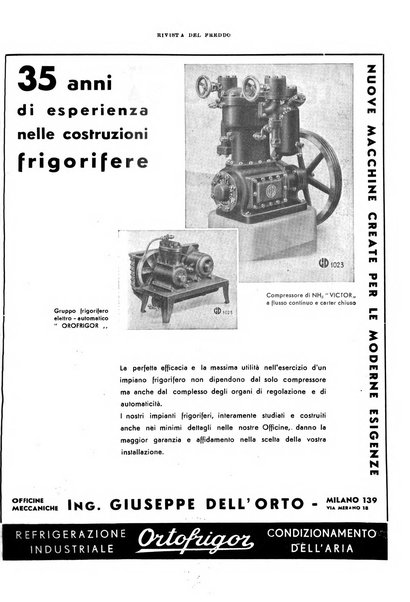 Rivista del freddo periodico mensile illustrato tecnico, scientifico, economico, commerciale