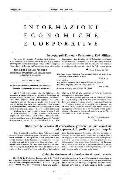 Rivista del freddo periodico mensile illustrato tecnico, scientifico, economico, commerciale