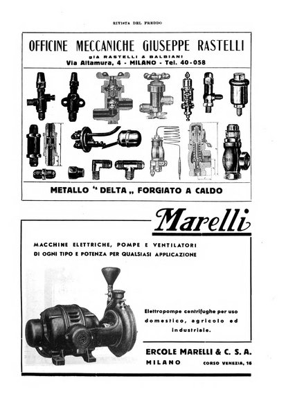 Rivista del freddo periodico mensile illustrato tecnico, scientifico, economico, commerciale