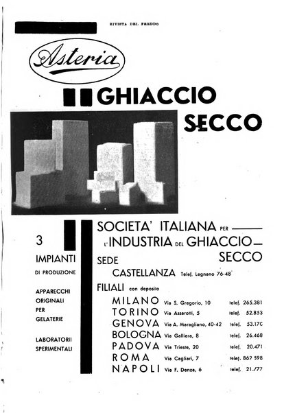 Rivista del freddo periodico mensile illustrato tecnico, scientifico, economico, commerciale