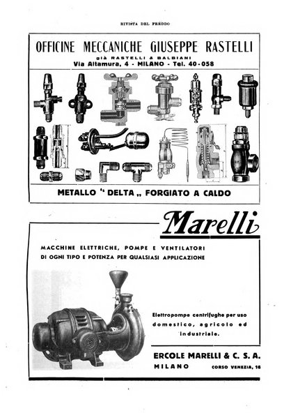 Rivista del freddo periodico mensile illustrato tecnico, scientifico, economico, commerciale