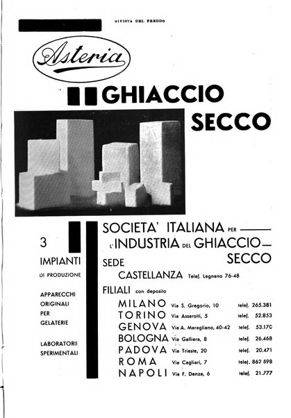 Rivista del freddo periodico mensile illustrato tecnico, scientifico, economico, commerciale