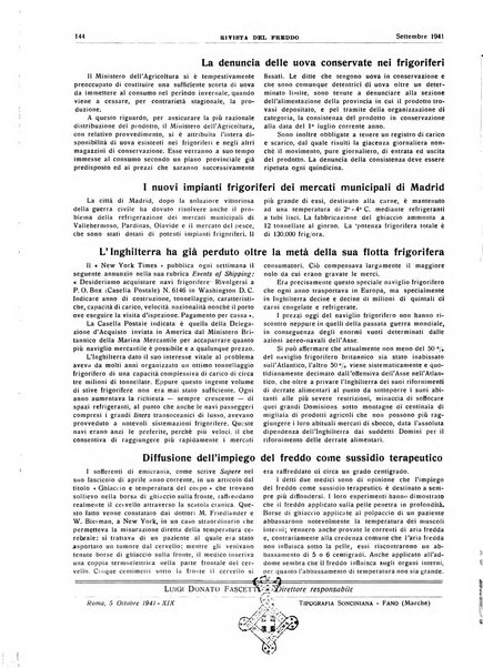 Rivista del freddo periodico mensile illustrato tecnico, scientifico, economico, commerciale