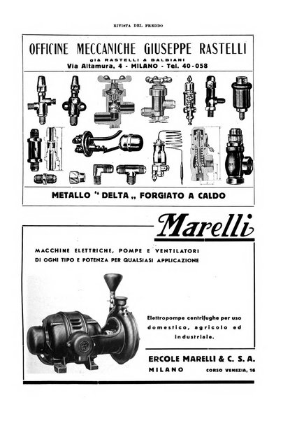 Rivista del freddo periodico mensile illustrato tecnico, scientifico, economico, commerciale