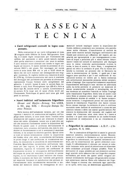 Rivista del freddo periodico mensile illustrato tecnico, scientifico, economico, commerciale