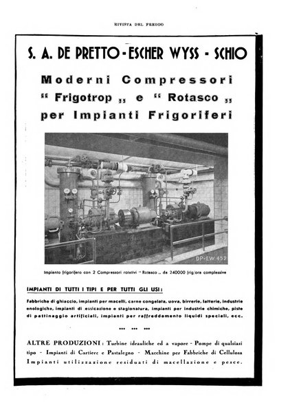 Rivista del freddo periodico mensile illustrato tecnico, scientifico, economico, commerciale