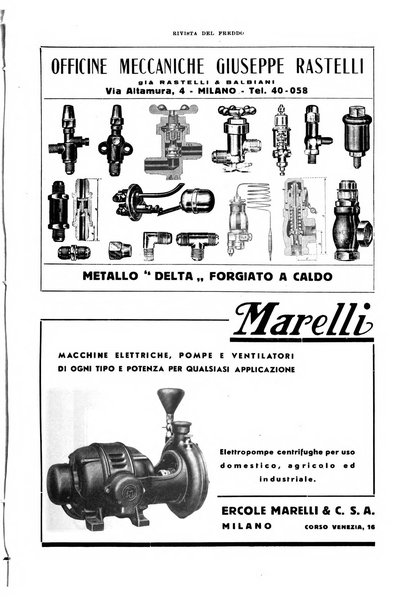 Rivista del freddo periodico mensile illustrato tecnico, scientifico, economico, commerciale