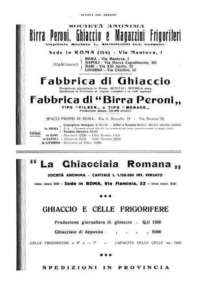 Rivista del freddo periodico mensile illustrato tecnico, scientifico, economico, commerciale