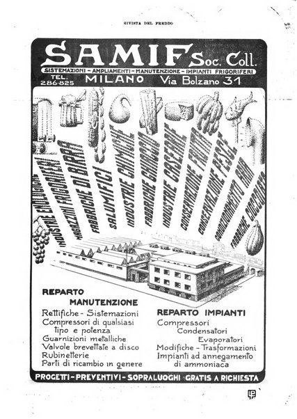 Rivista del freddo periodico mensile illustrato tecnico, scientifico, economico, commerciale