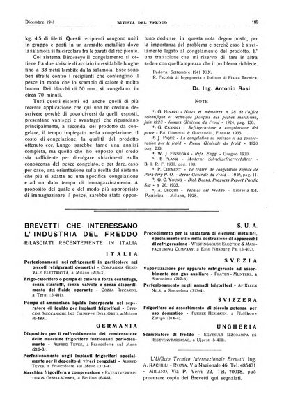 Rivista del freddo periodico mensile illustrato tecnico, scientifico, economico, commerciale