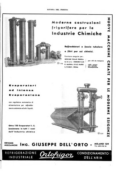 Rivista del freddo periodico mensile illustrato tecnico, scientifico, economico, commerciale